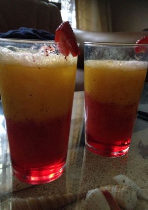 Foto resep Rainbow juice Strawmango