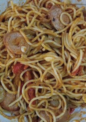 Foto resep spaghetti sosis