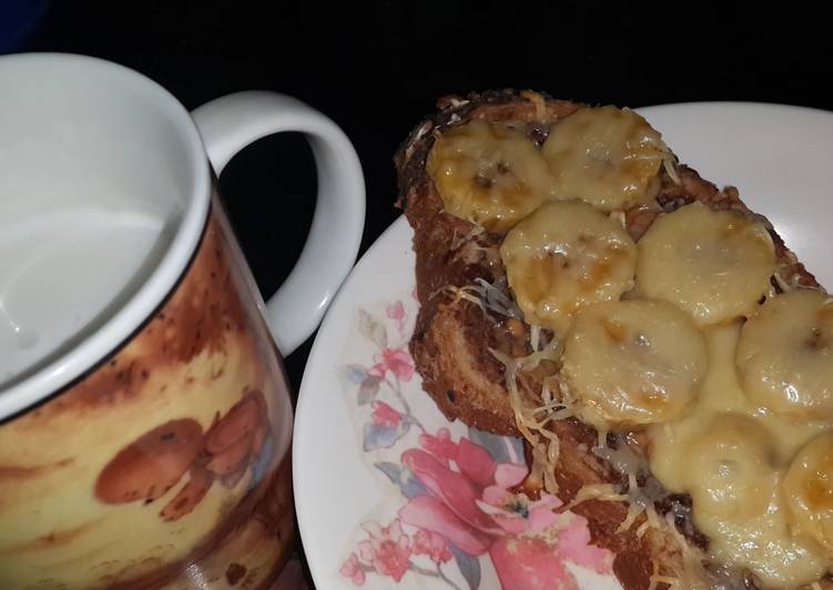 Resep [Sarapan Ayah] Toast nutella, pisang dan keju yang Lezat Sekali