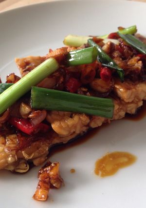 Foto resep Tempe siram kecap pedas