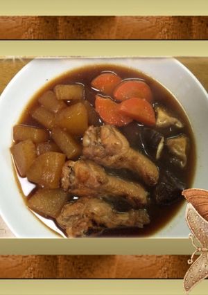 Foto resep Ayam lobak bumbu mixs (柔らか 鳥 だいこん 煮物) khas jepang ala Az
