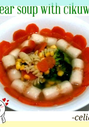 Foto resep Clear soup with cikuwa, enak, praktis masaknya tinggal cemplung-cemplung