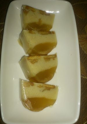 Foto resep puding susu bertabur biskuit dessertnya si kecil