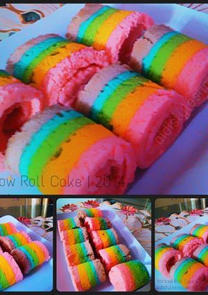 Foto resep Rainbow Roll Cake