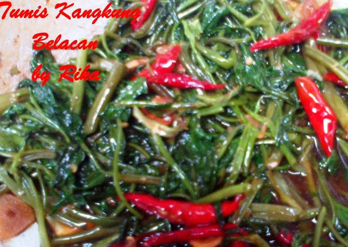 Bagaimana Membuat Tumis Kangkung Belacan aka Terasi sedep, Lezat
