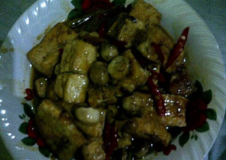 Resep Tahu Jamur masak tauco pedas, Enak Banget