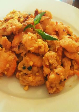 Foto resep udang kriuk saus telur asin 