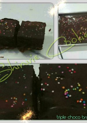 Foto resep Triple Choco Brownies