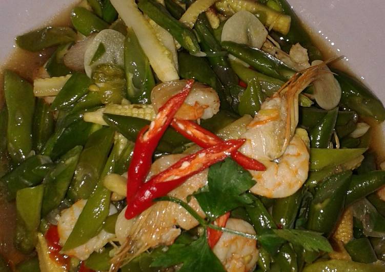 tumis buncis udang saus tiram