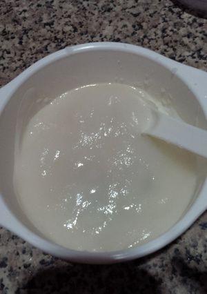 Foto resep Mpasi : bubur tepung beras saus pear (usia bayi 6 Bln)-MPASI