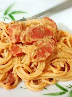 Foto resep Spaghetti with Creamy Tomato Sausage