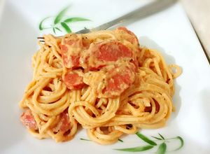 Foto resep Spaghetti with Creamy Tomato Sausage