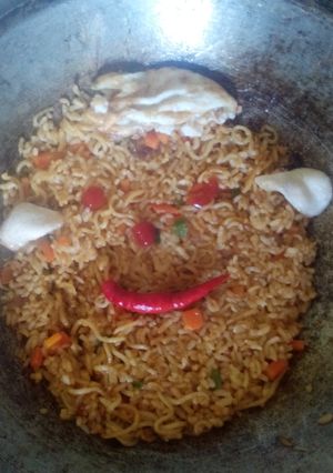 Foto resep nasi goreng mie kunyit