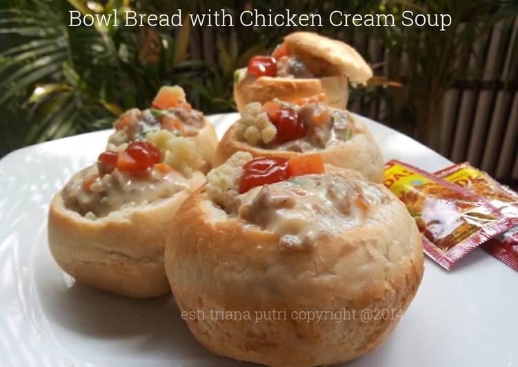 Cara Gampang Menyiapkan Bowl Bread (Roti Mangkok) dg Chicken Cream Soup Anti Gagal