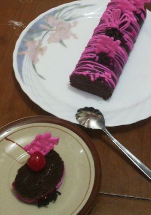 Foto resep Steamed Brownies Roll Cake