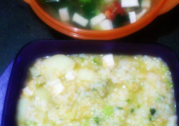 bubur kentang dan udang + sup ikan kakap (13month)