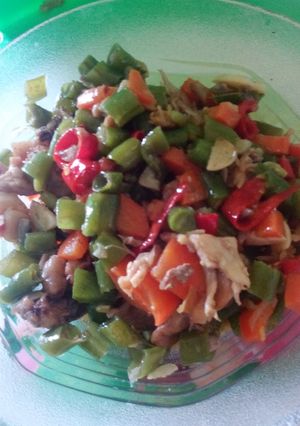 Foto resep oseng buncis daging ayam