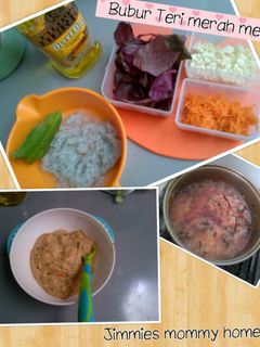 Foto resep Bubur Teri Merah Merona (MPASI 9 bulan)