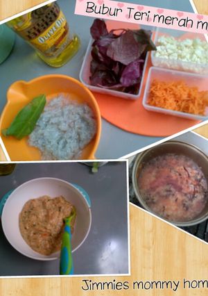 Foto resep Bubur Teri Merah Merona (MPASI 9 bulan)