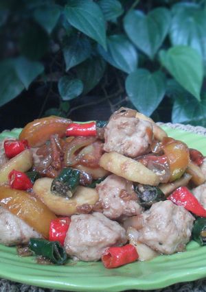 Foto resep Tumis Apel Hijau Bola-Bola Ayam