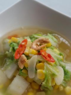 Foto resep Soup Sawi Putih Jagung Manis