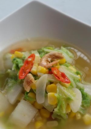 Foto resep Soup Sawi Putih Jagung Manis