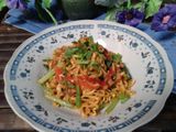 mie telor tumis sawi ala vina