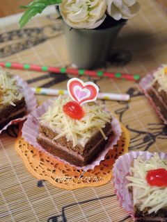 Foto resep Cake Choco Cheese Lapis Caramel Latte