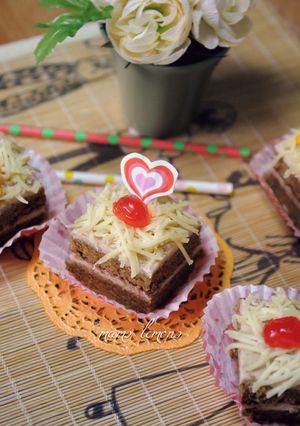 Foto resep Cake Choco Cheese Lapis Caramel Latte