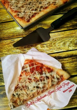 Foto resep Beef & Mushroom Home Made Pizza