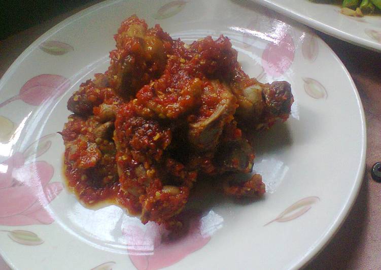 Langkah memasak balado hati ampela pedas manis Anti Gagal