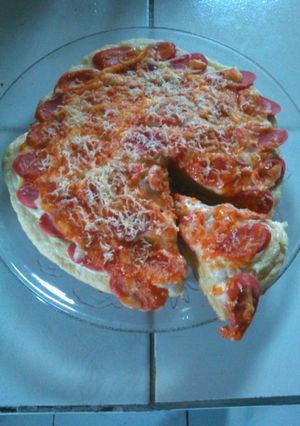 Foto resep pizza sosis extra pedas