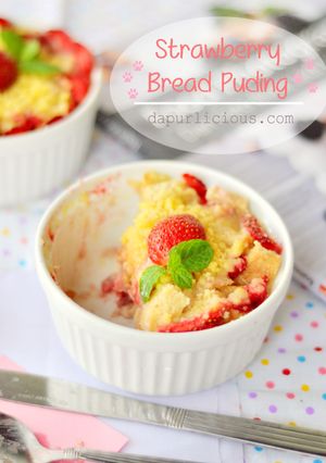 Foto resep Strawberry Bread Pudding