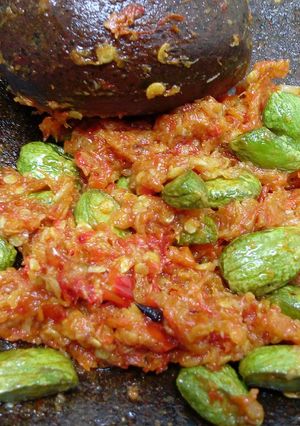 Foto resep sambal bawang pete