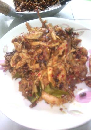Foto resep ayam suwir tolo pedas manis