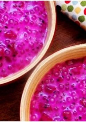 Foto resep bubur mutiara buah naga