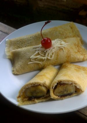 Foto resep Crepes Oatmeal Isi Pisang Coklat Keju
