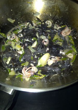 Foto resep Cumi jamur oseng cabai hijau