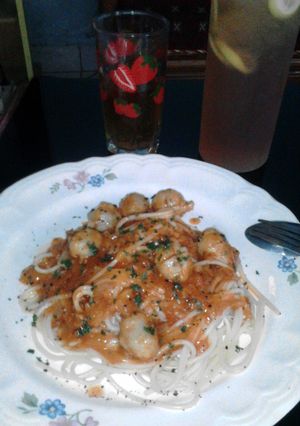 Foto resep angel hair and meatball sauce