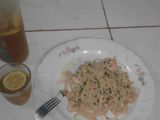 shrimp aglio olio spaghetty