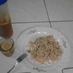 รูปของ shrimp aglio olio spaghetty
