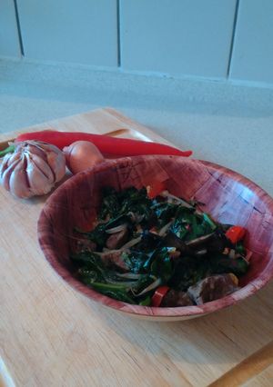 Foto resep Tumis bayam isi daging