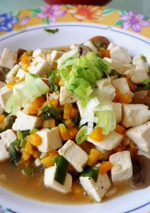 Foto resep Tumis Tahu Jamur Semi Vegetarian
