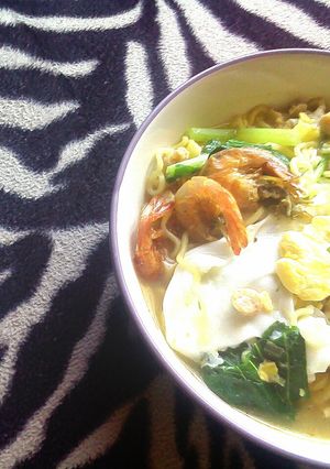 Foto resep mie rebus udang mercon