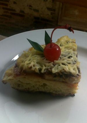 Foto resep Pizza Oatmeal Topping Pisang Coklat keju