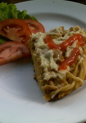 Foto resep Pizza Spaghetti Saus Ayam Barbeque