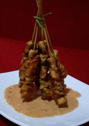 Foto resep Sate ayam saus kacang mete