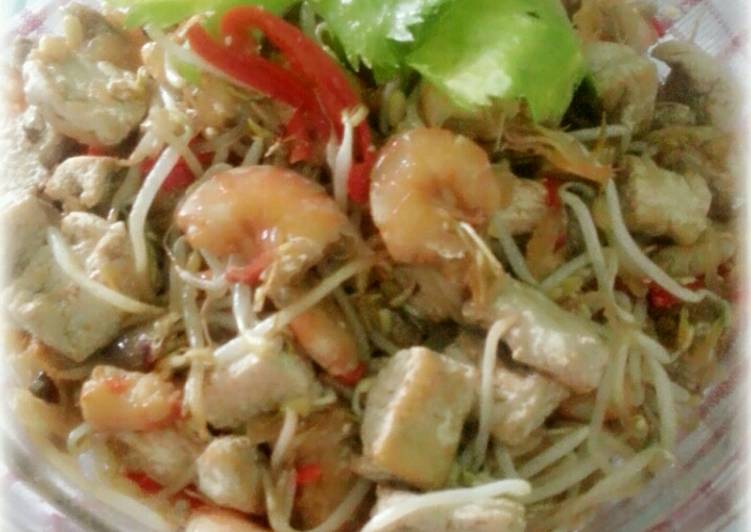 Tumis tahu udang saos tiram