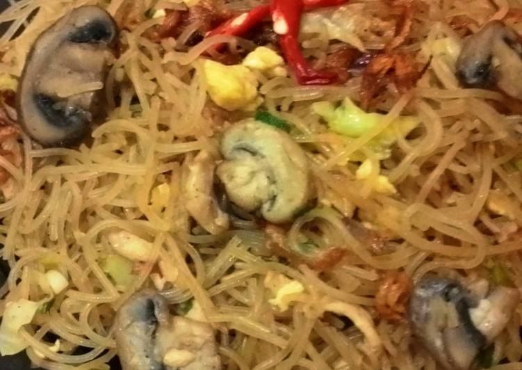 Resep Bihun Jagung Jamur Kancing Lezat