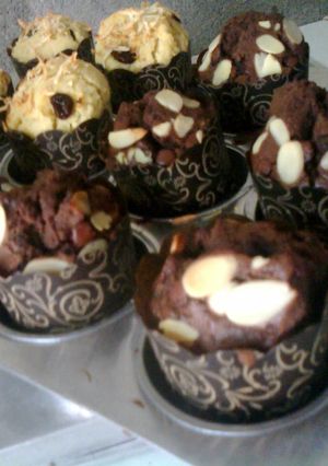 Foto resep Muffin cokelat choco almond